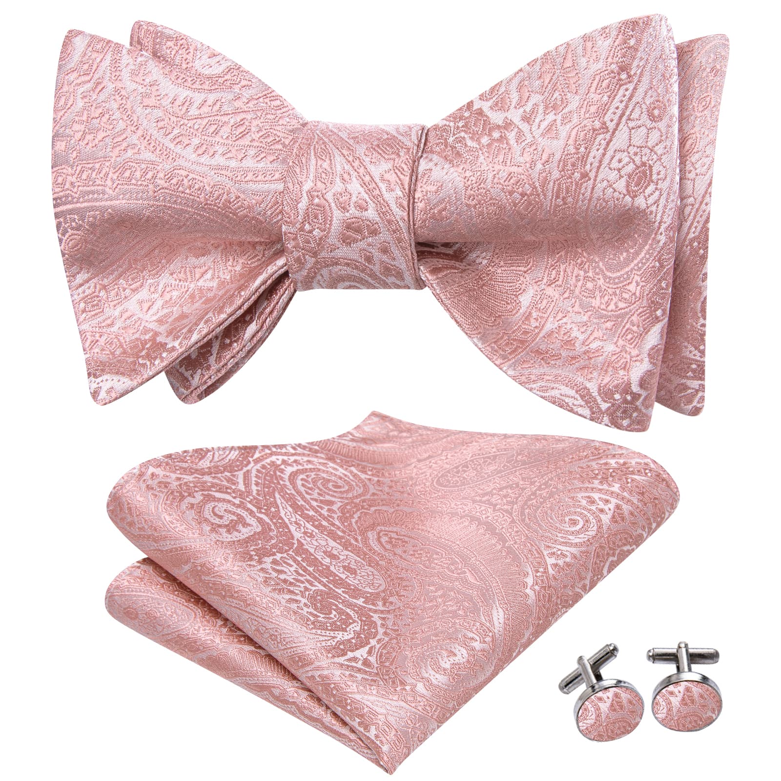 GentCrest Pink Paisley Bowtie Set - Image 2