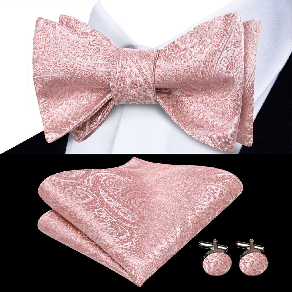 GentCrest Pink Paisley Bowtie Set - Image 1