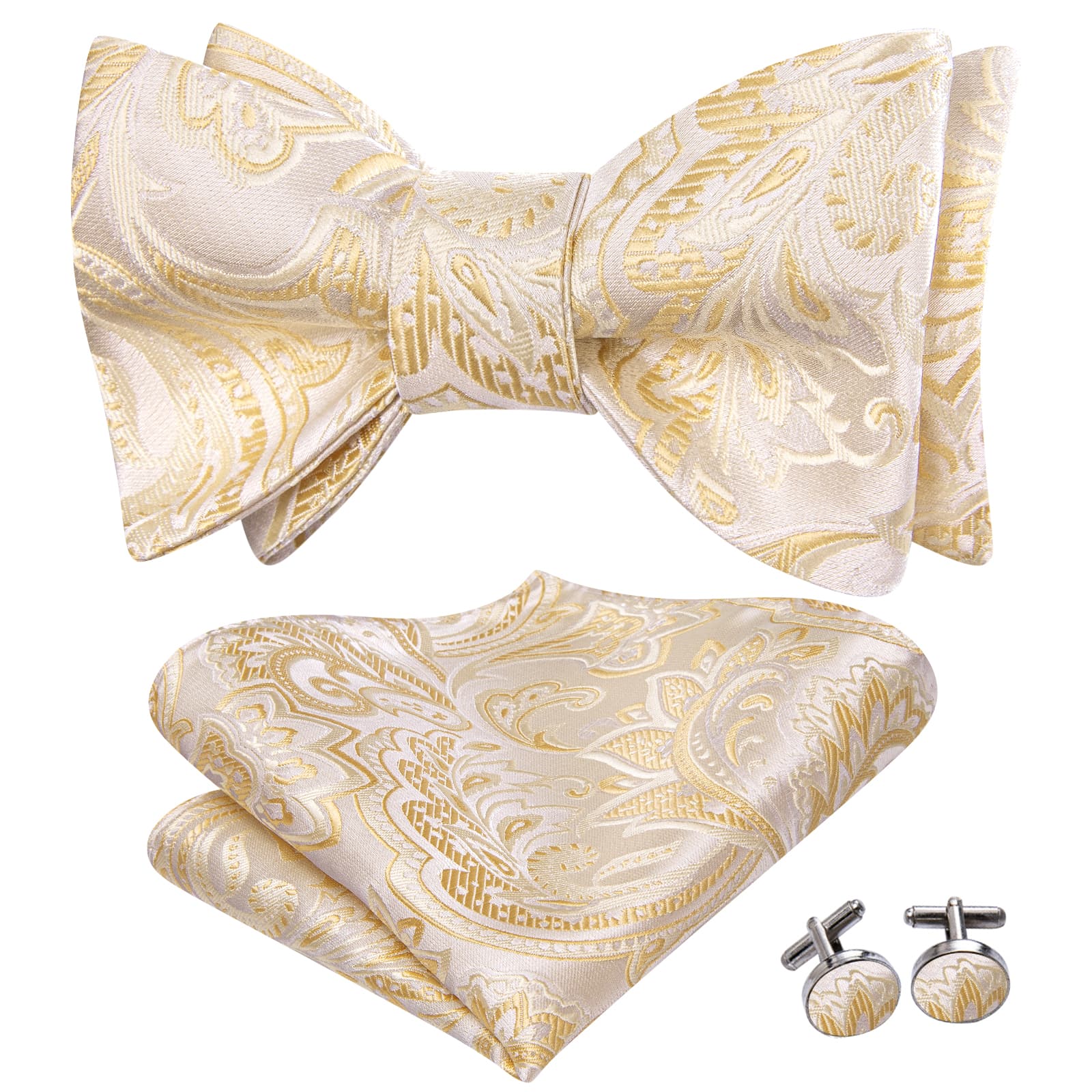 GentCrest Champagne Floral Bowtie Set - Image 2