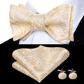 GentCrest Champagne Floral Bowtie Set - Image 1