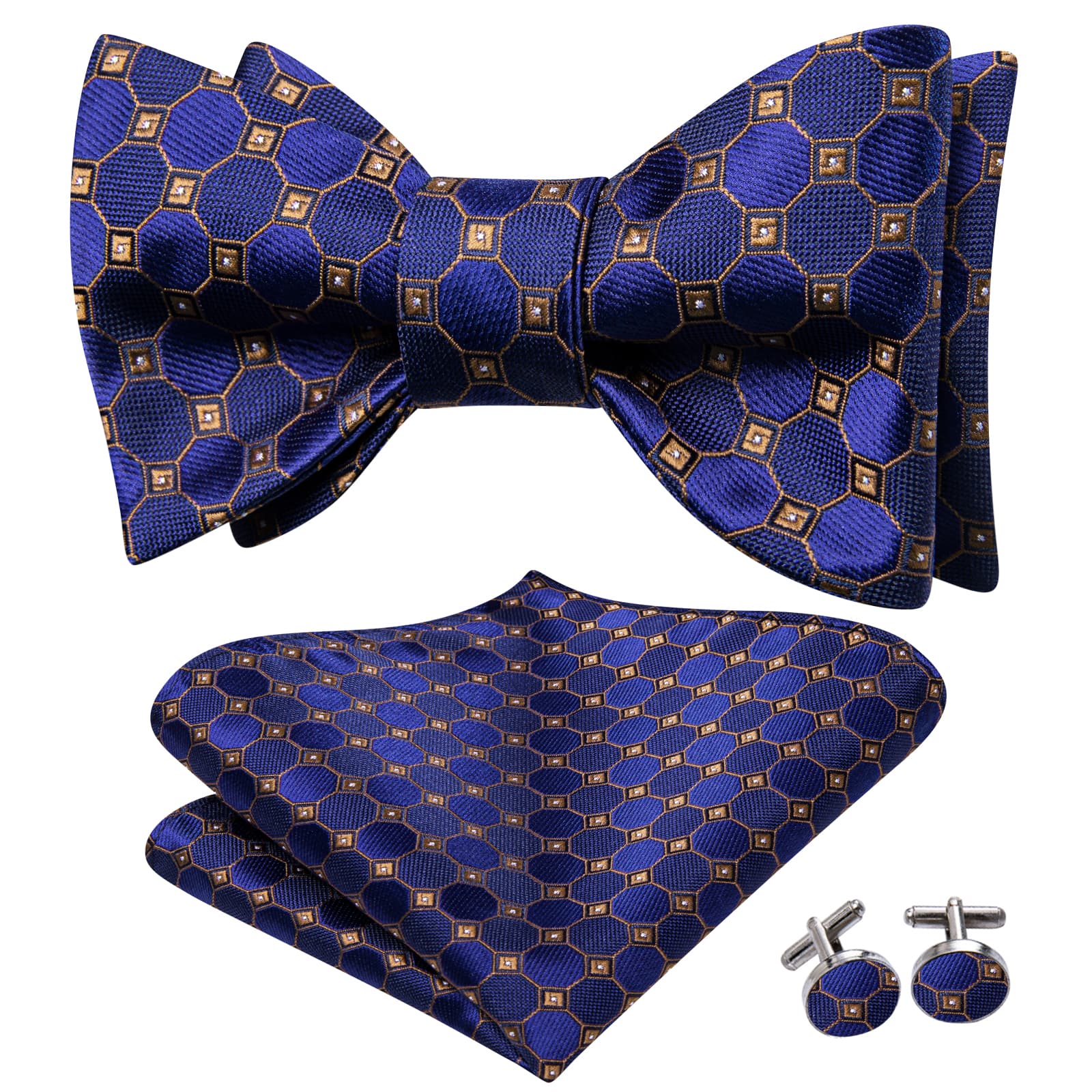 GentCrest Blue Plaid Bowtie Set - Image 2