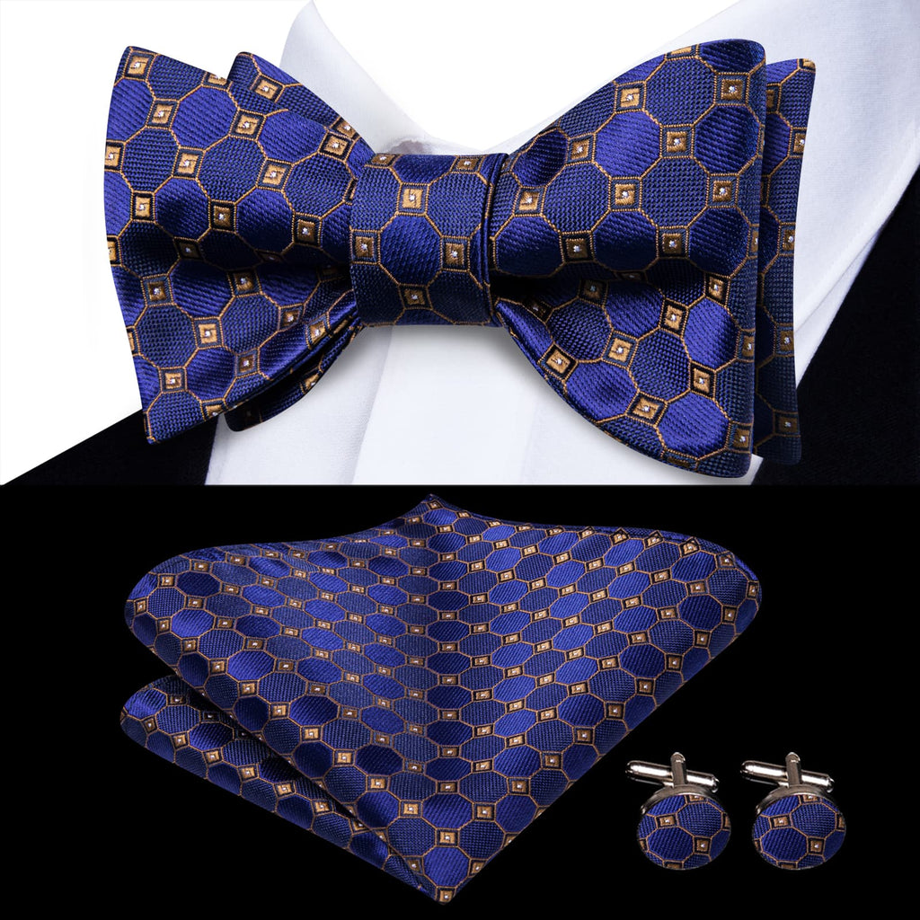 GentCrest Blue Plaid Bowtie Set - Image 1