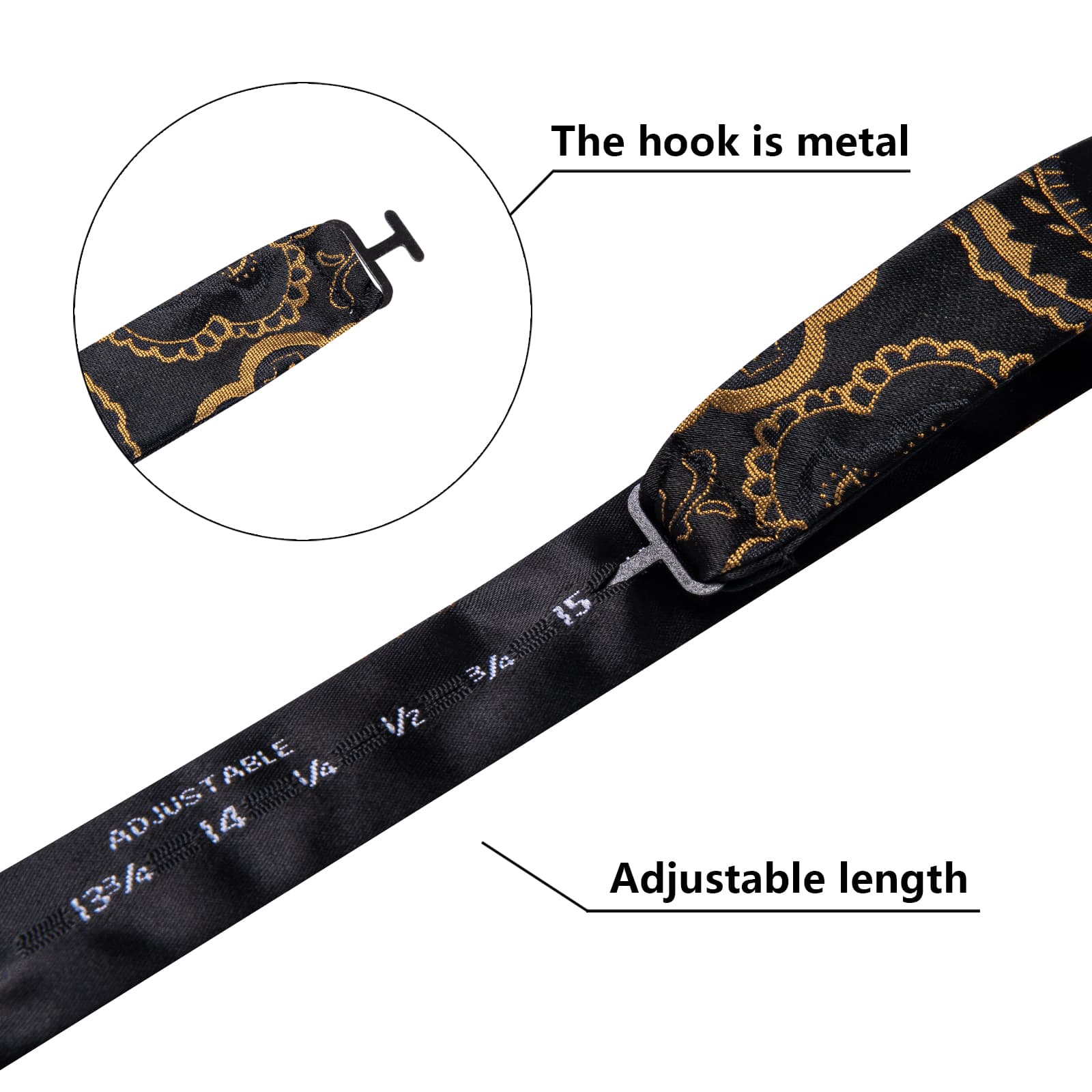 GentCrest Black Paisley Bowtie Set - Image 5