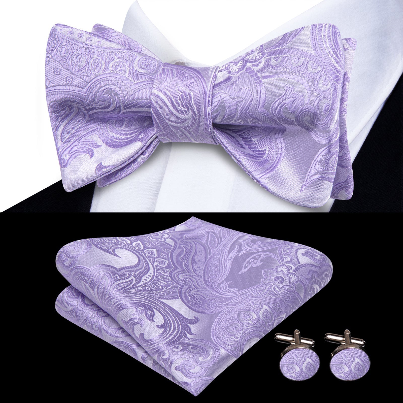 GentCrest Blue Paisley Bowtie Set - Image 1