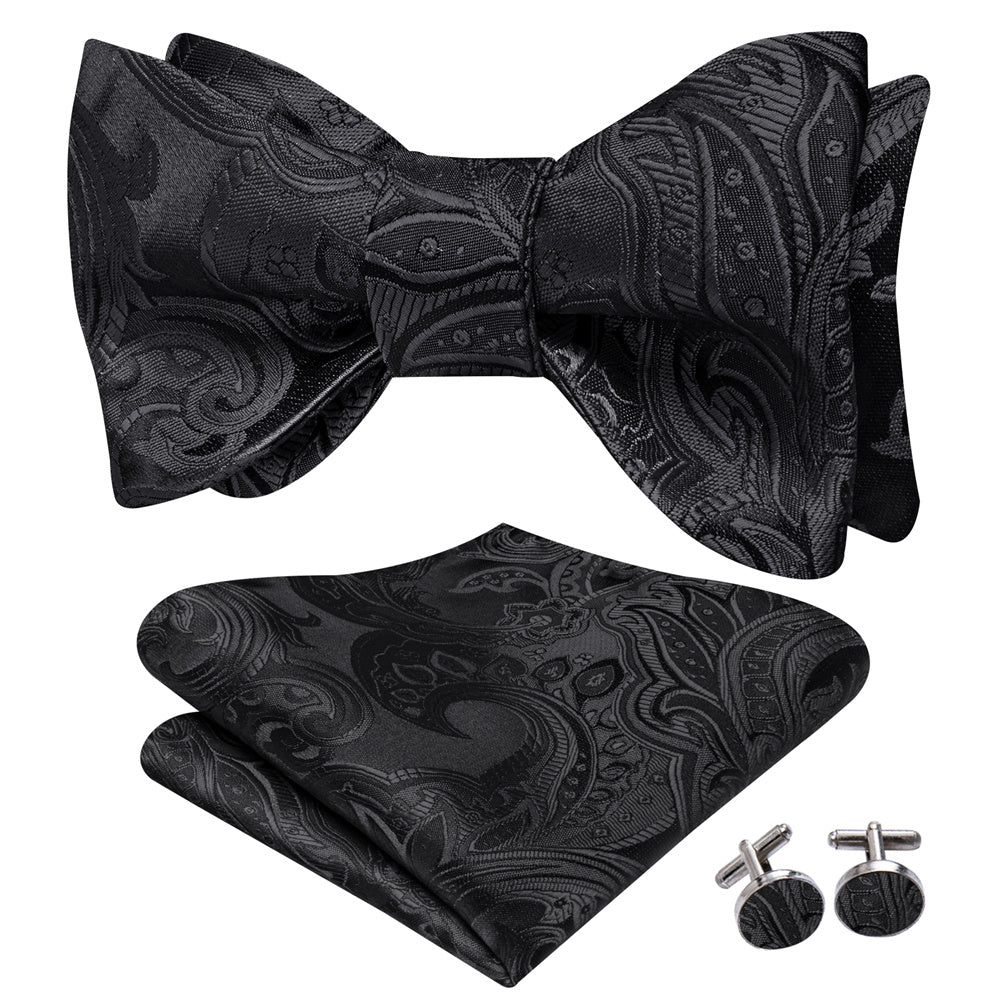 GentCrest Black Paisley Bowtie Set - Image 3