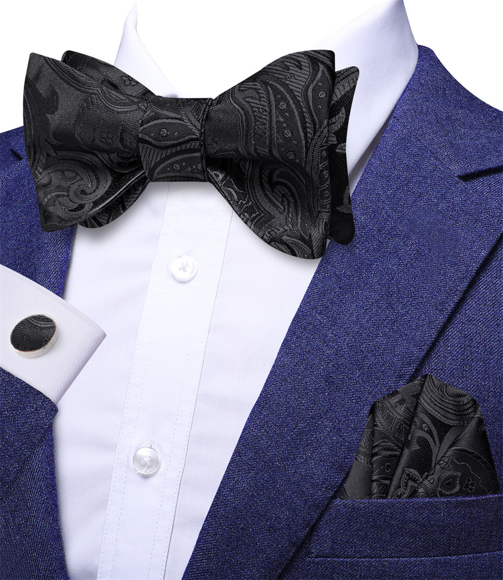 GentCrest Black Paisley Bowtie Set - Image 2