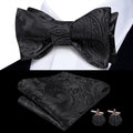 GentCrest Black Paisley Bowtie Set - Image 1