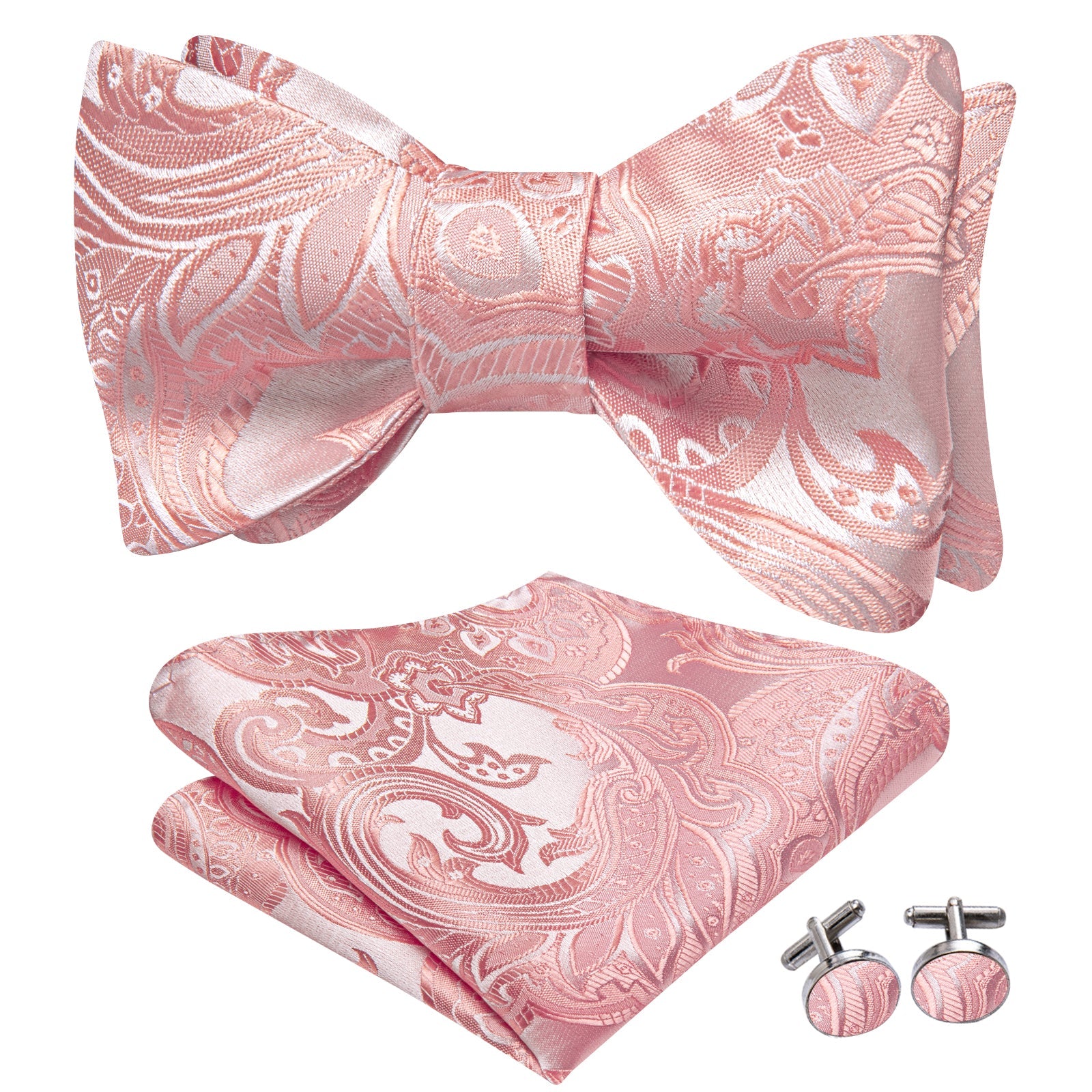 GentCrest Pink Paisley Bowtie Set - Image 2