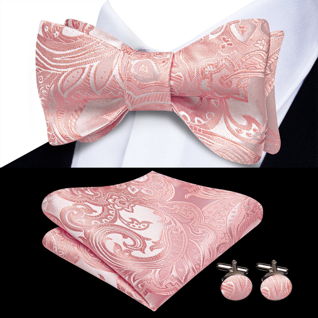GentCrest Pink Paisley Bowtie Set - Image 1