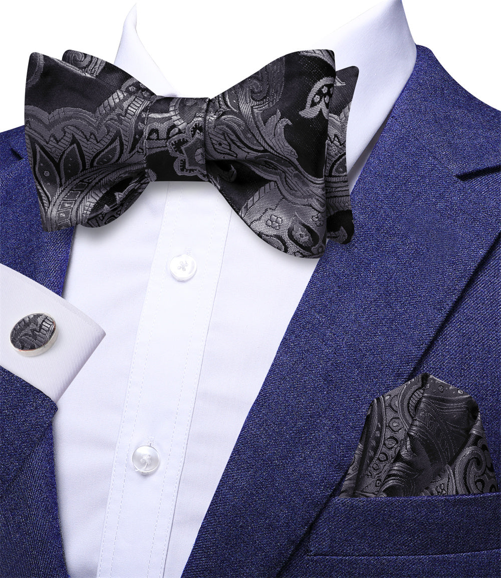 GentCrest Black Paisley Bowtie Set - Image 2