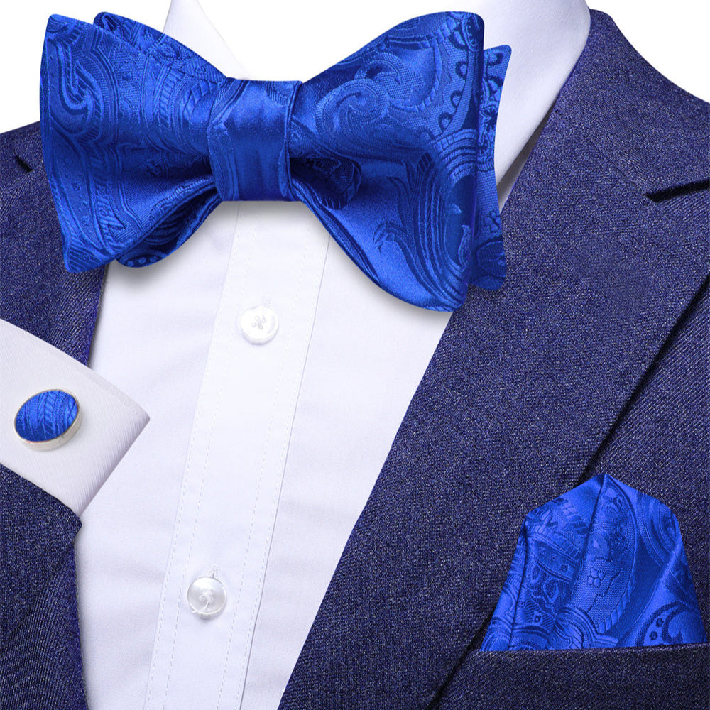 GentCrest Blue Paisley Bowtie Set - Image 1