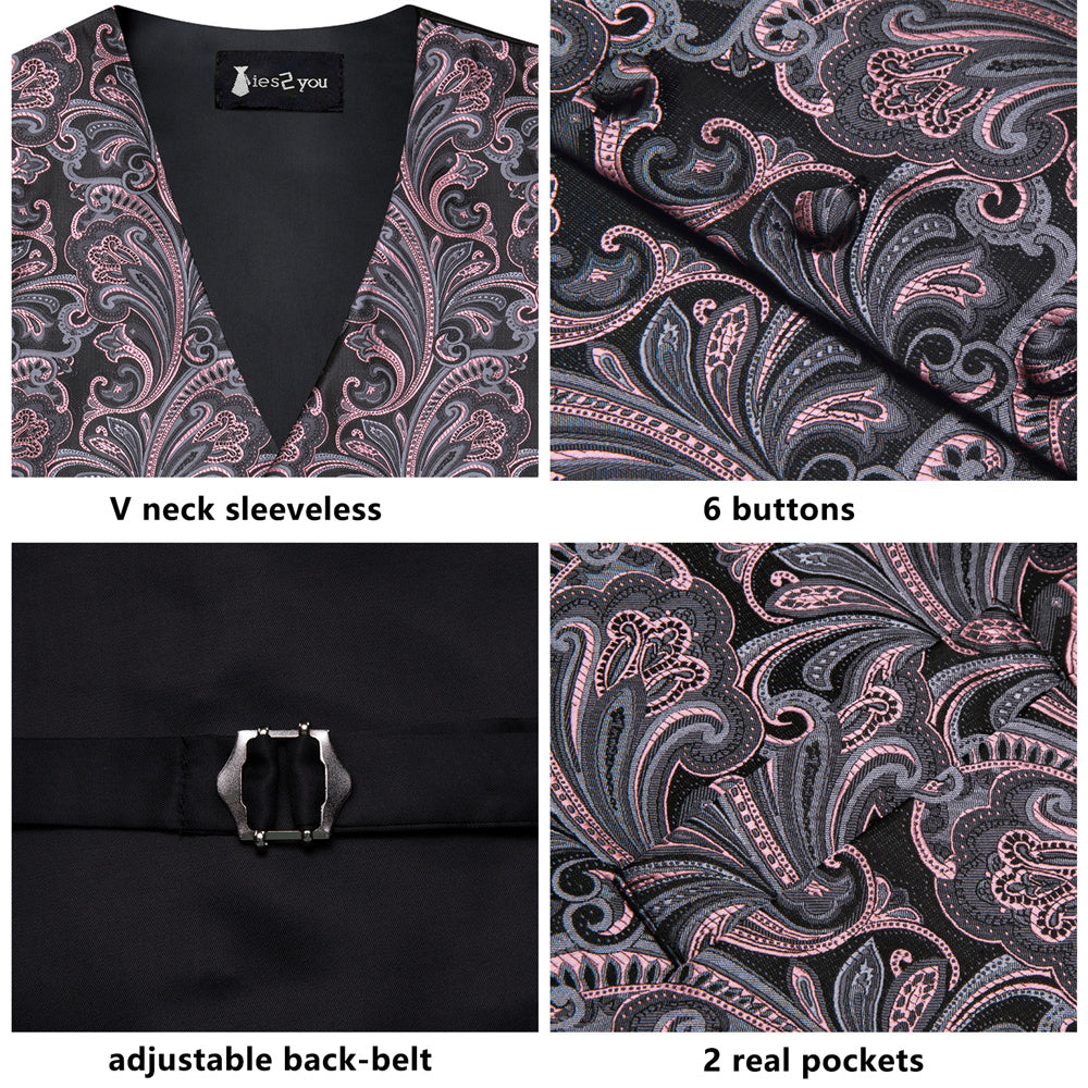 GentCrest Black Paisley Vest Set - Image 5