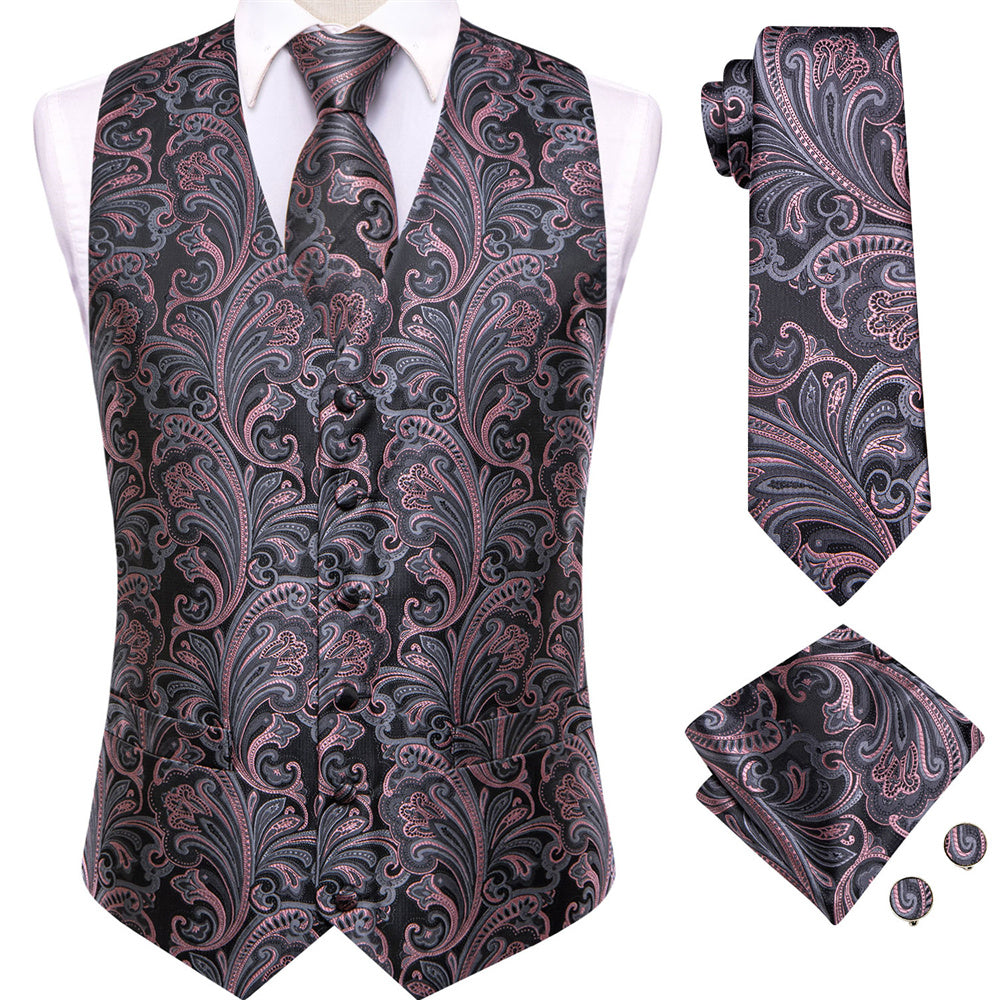 GentCrest Black Paisley Vest Set - Image 1
