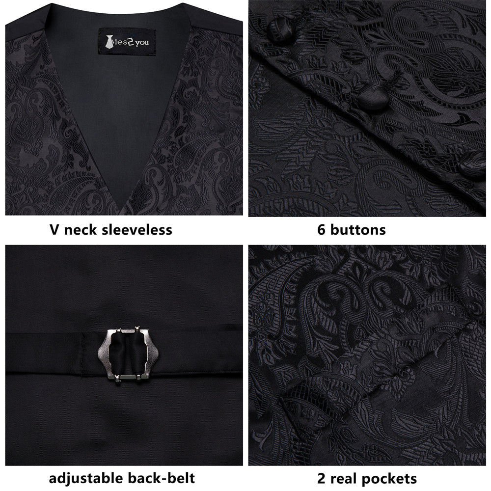 GentCrest Black Paisley Vest Set - Image 4