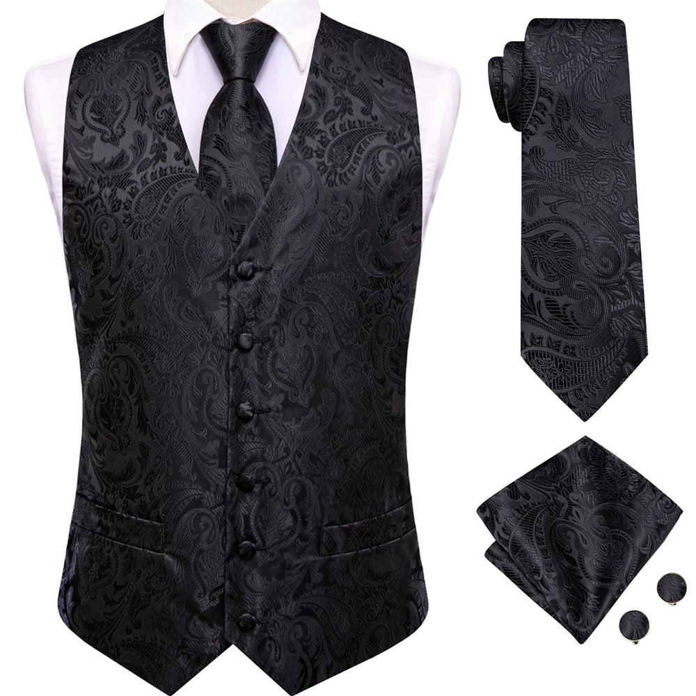 GentCrest Black Paisley Vest Set - Image 1