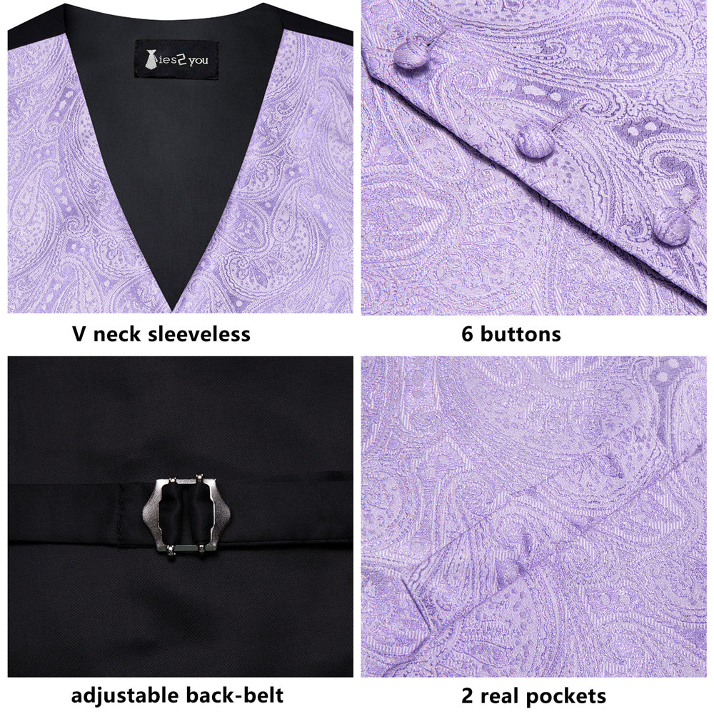 GentCrest Purple Paisley Vest Set - Image 4