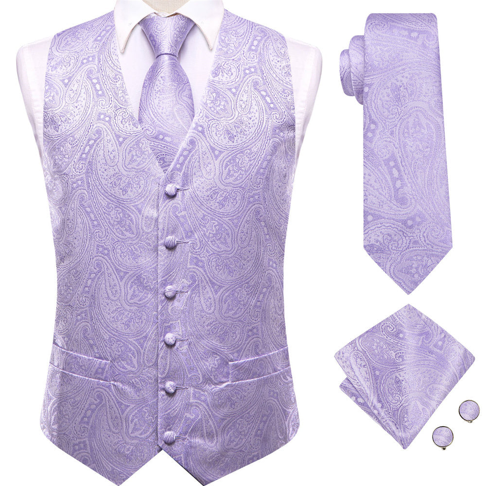 GentCrest Purple Paisley Vest Set - Image 1