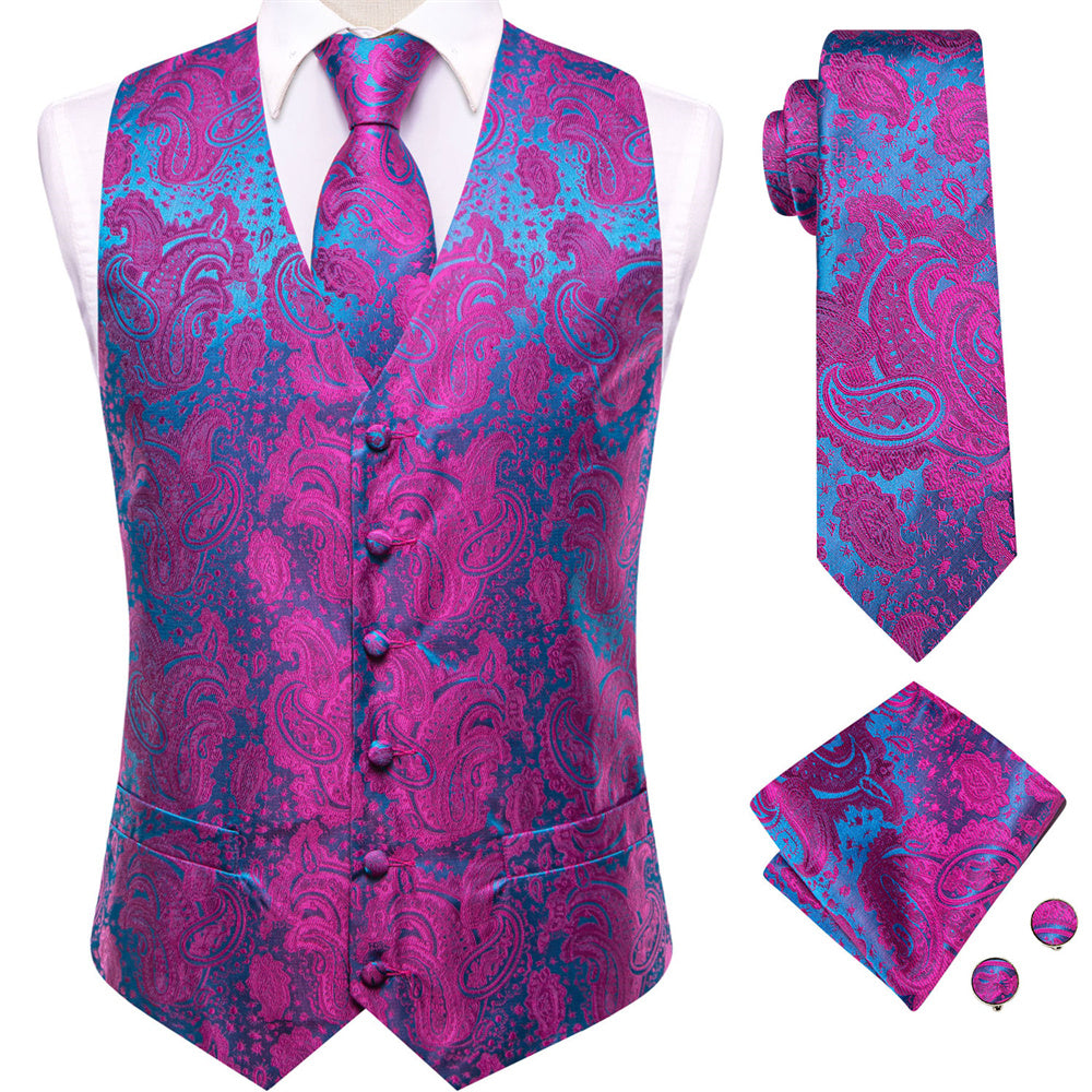 GentCrest Blue Paisley Vest Set - Image 1