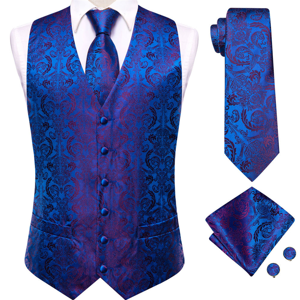 GentCrest Blue Paisley Vest Set - Image 1
