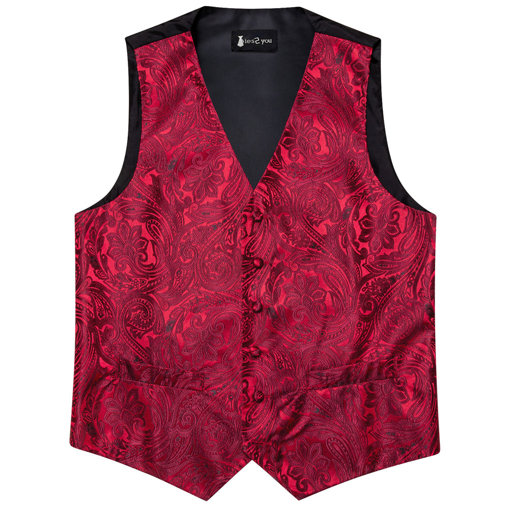 GentCrest Burgundy Paisley Vest Set - Image 5