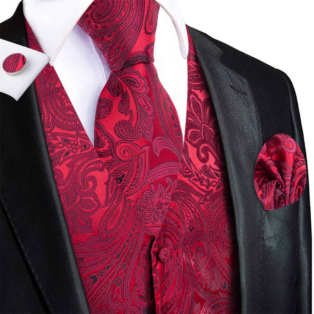 GentCrest Burgundy Paisley Vest Set - Image 2