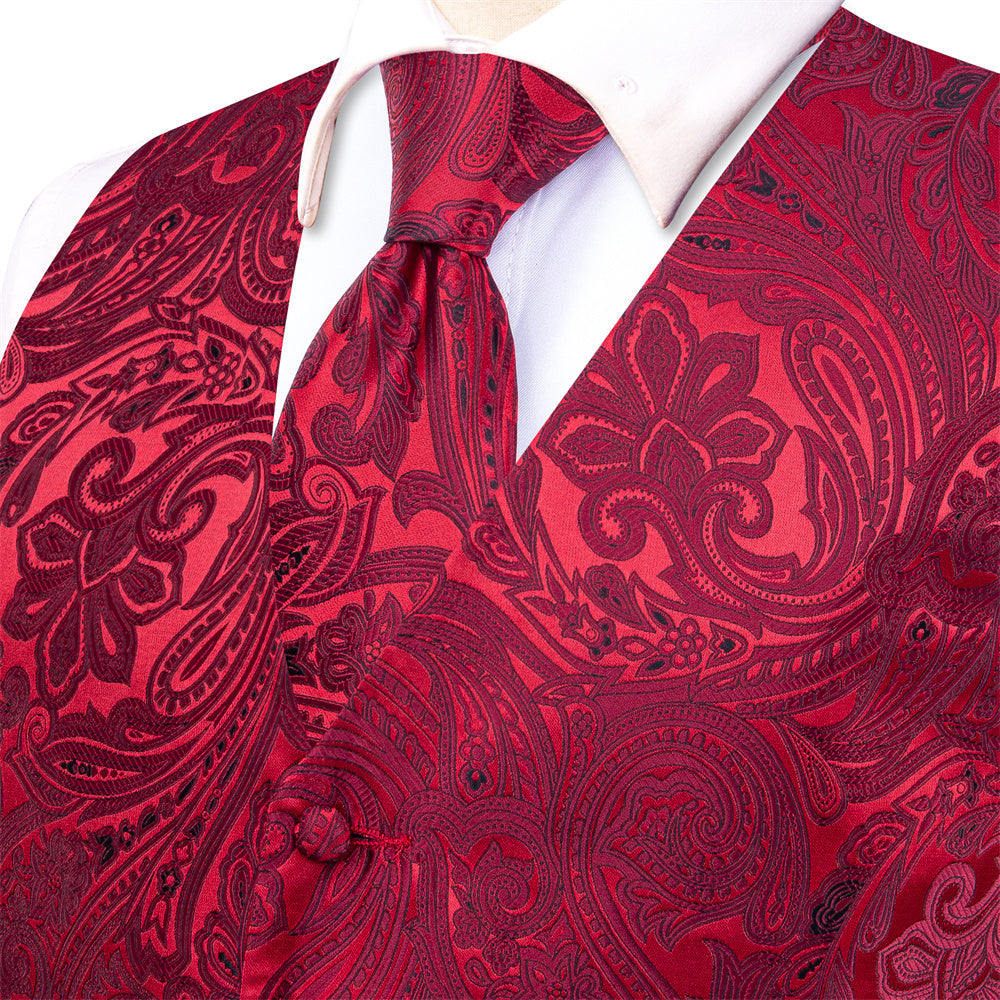 GentCrest Burgundy Paisley Vest Set - Image 3