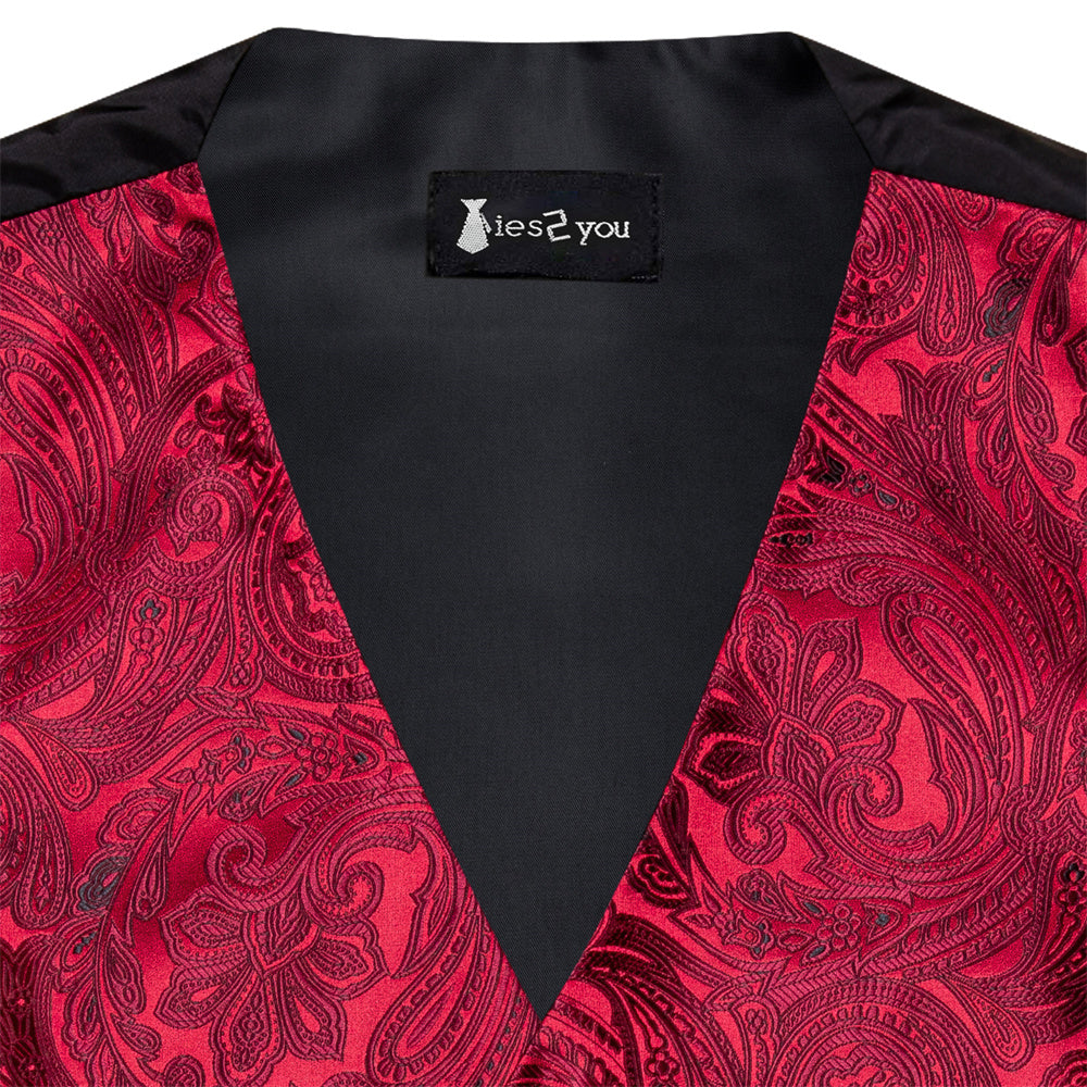 GentCrest Burgundy Paisley Vest Set - Image 6