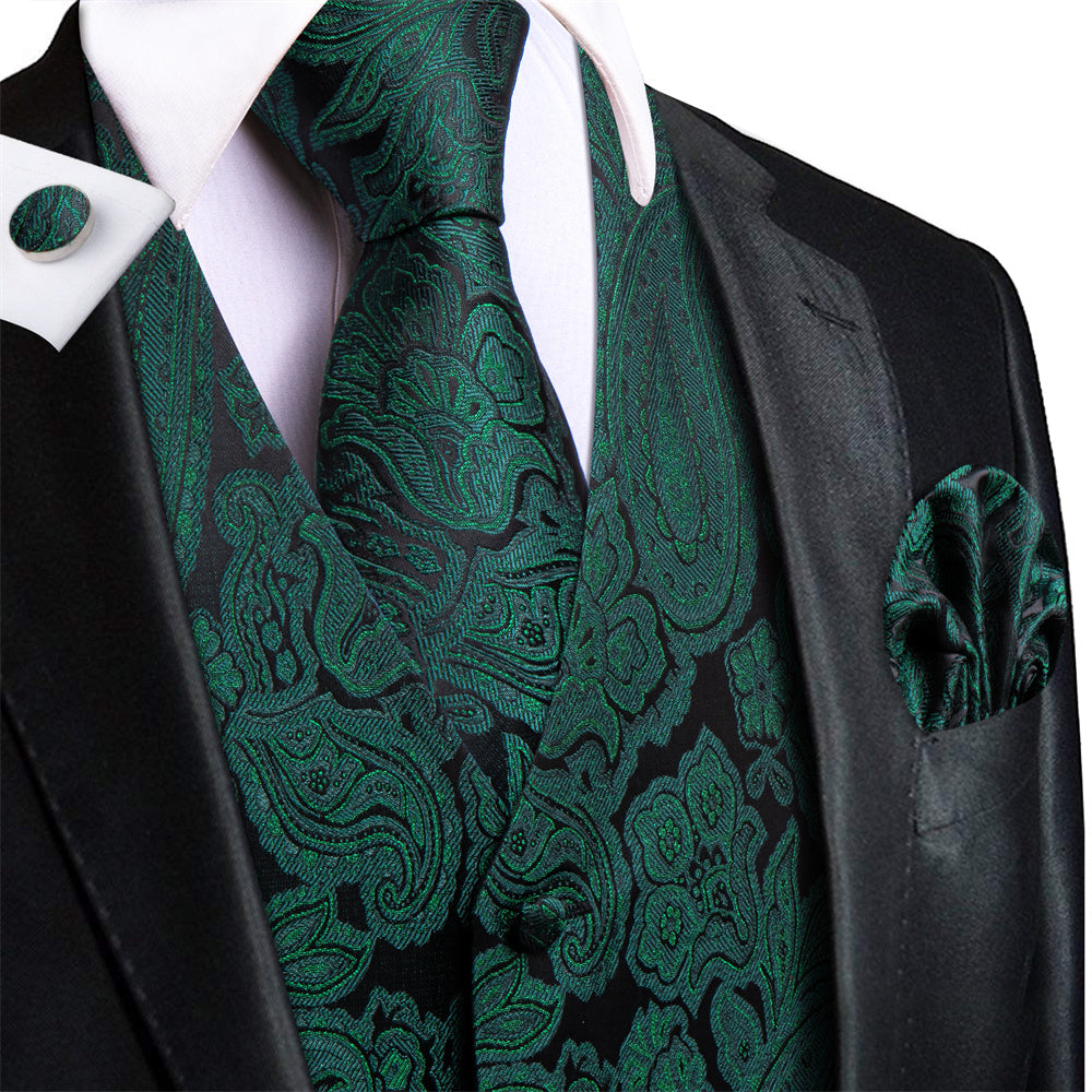 GentCrest Green Paisley Vest Set - Image 2