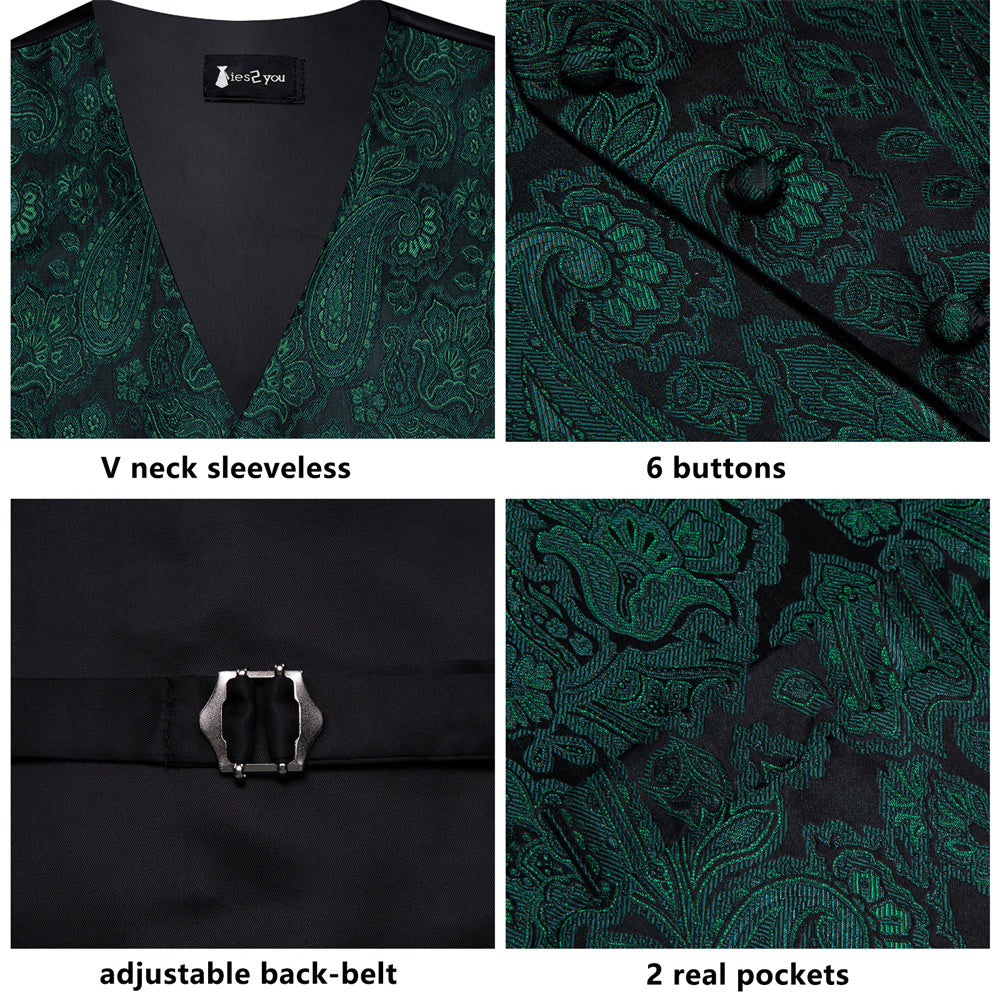 GentCrest Green Paisley Vest Set - Image 4