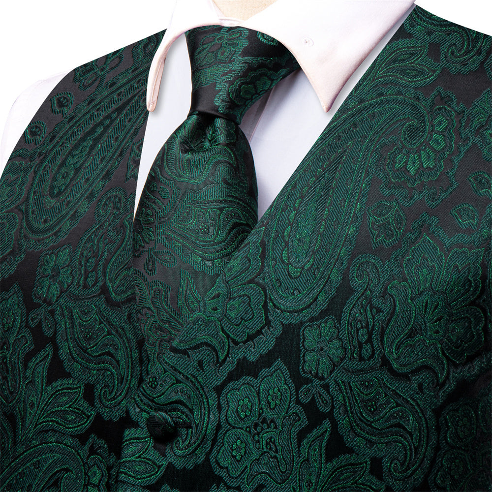 GentCrest Green Paisley Vest Set - Image 3