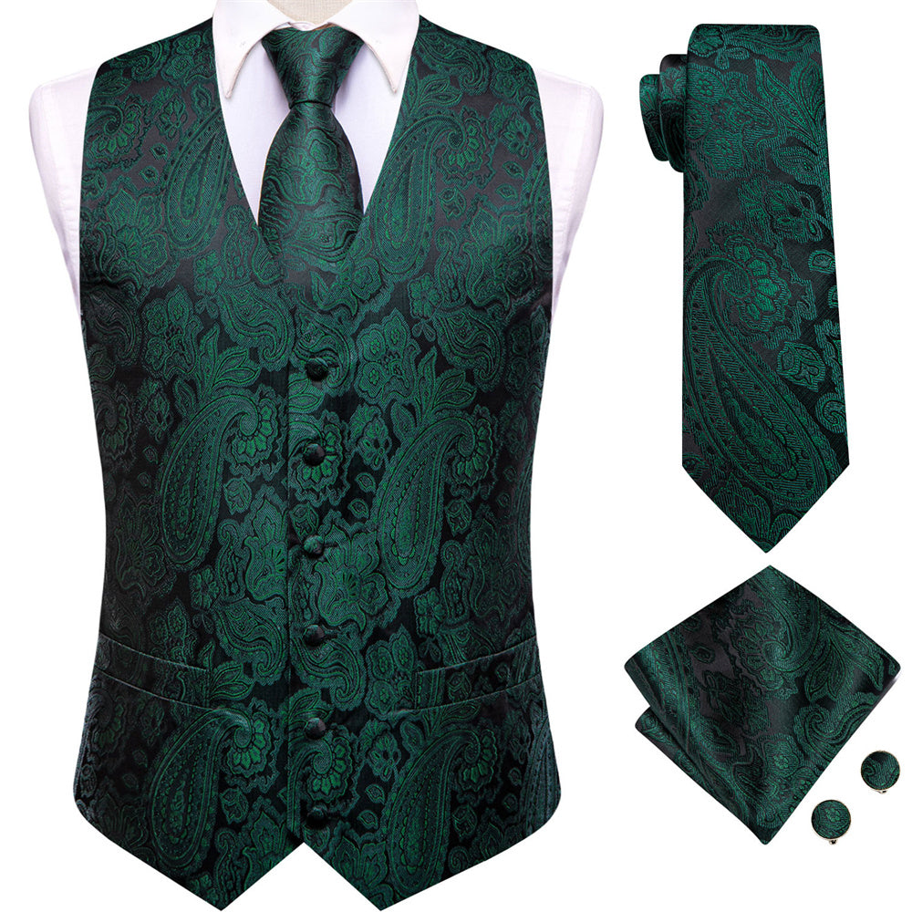 GentCrest Green Paisley Vest Set - Image 1