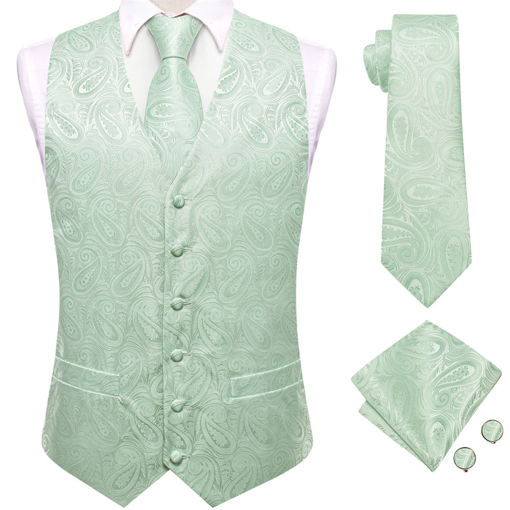 GentCrest Green Paisley Vest Set - Image 1