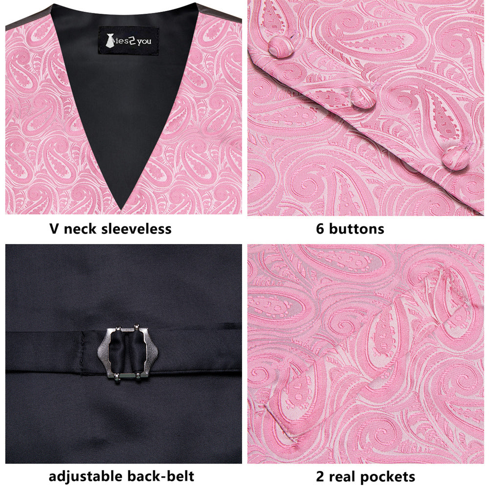 GentCrest Pink Paisley Vest Set - Image 2