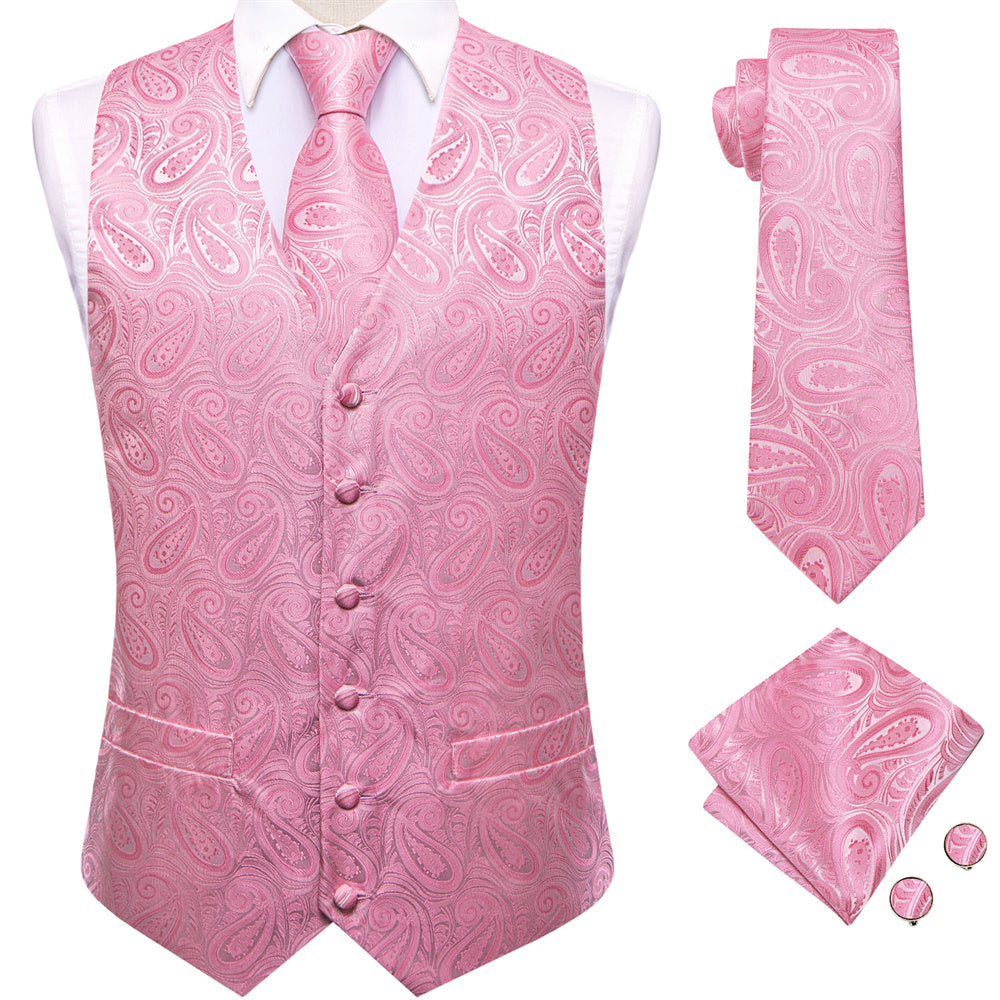 GentCrest Pink Paisley Vest Set - Image 1