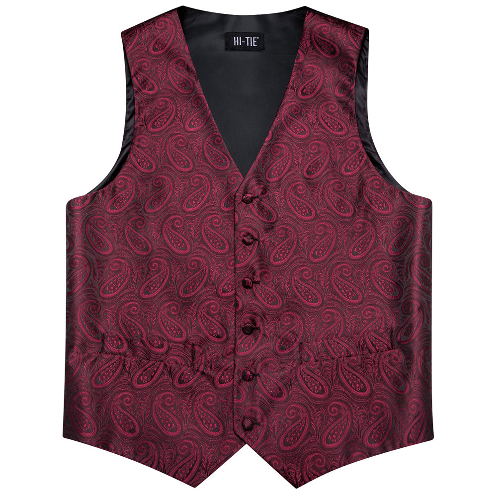 GentCrest Burgundy Paisley Vest Set - Image 6