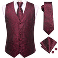 GentCrest Burgundy Paisley Vest Set - Image 1