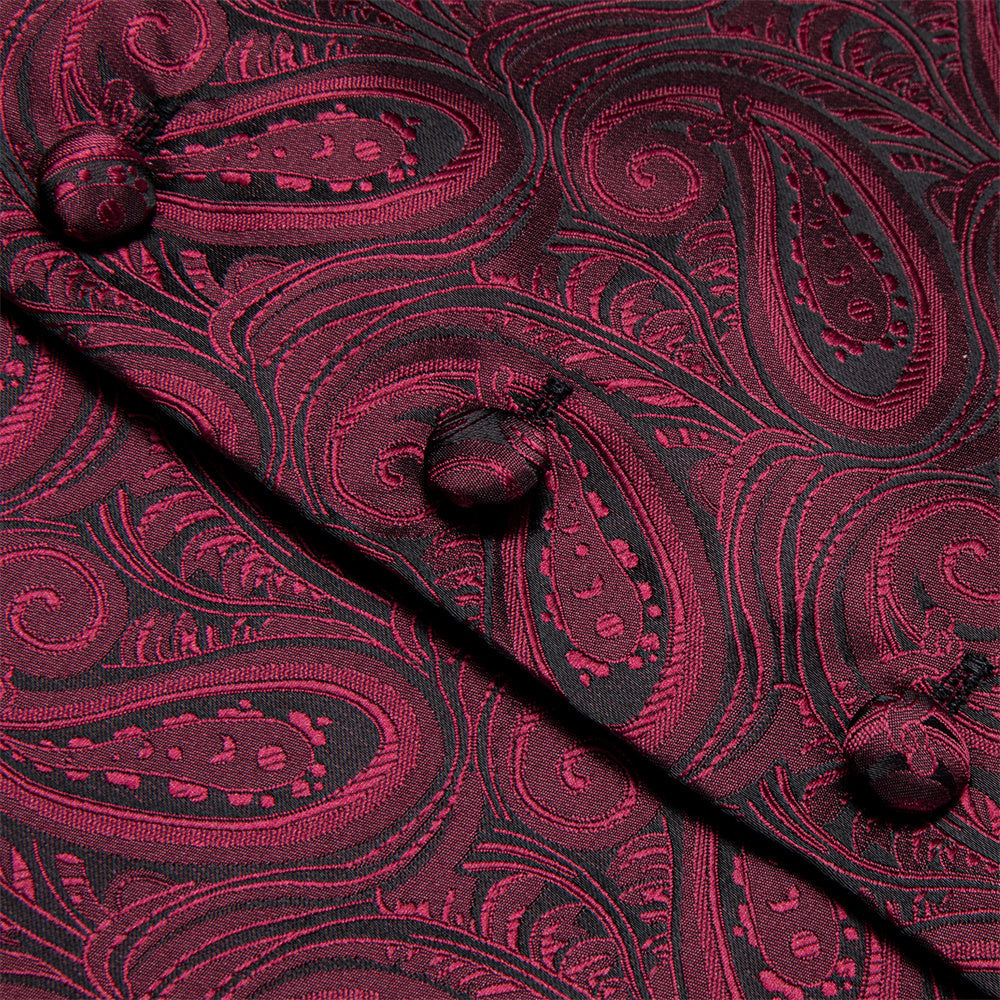 GentCrest Burgundy Paisley Vest Set - Image 8