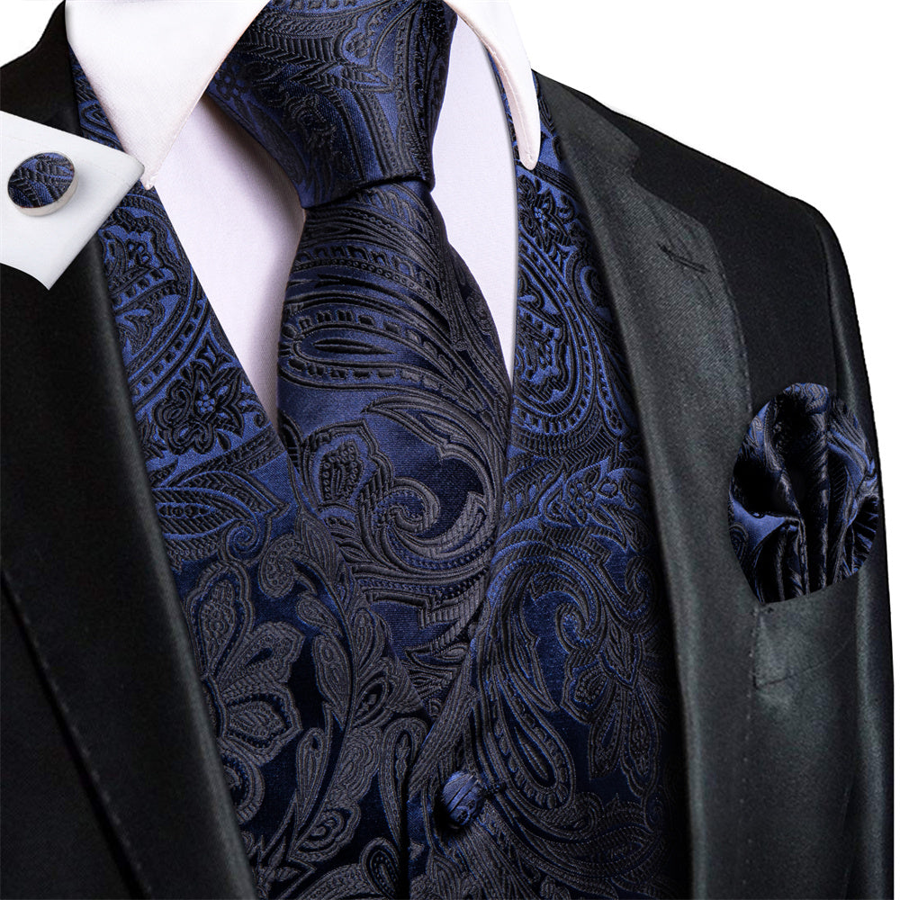 GentCrest Black Paisley Vest Set - Image 1