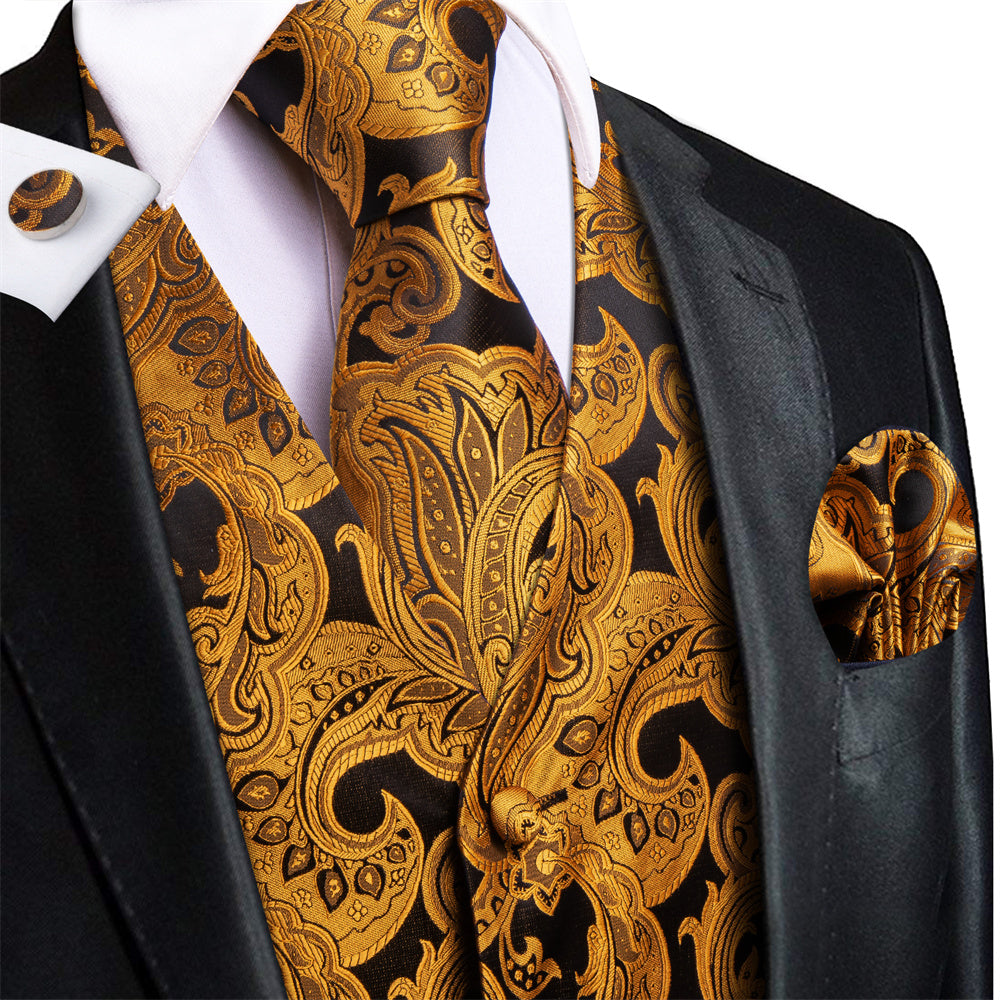 GentCrest Black Paisley Vest Set - Image 1