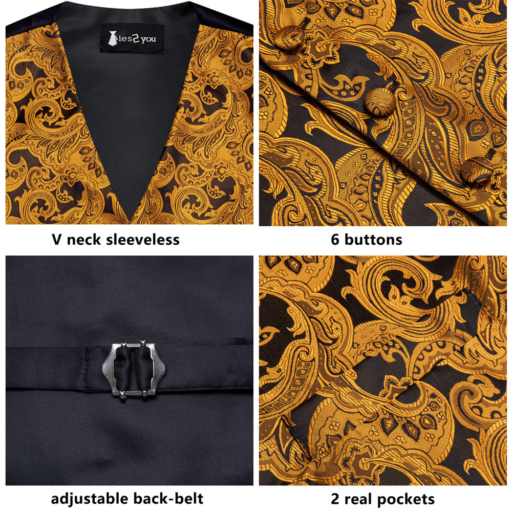 GentCrest Black Paisley Vest Set - Image 4