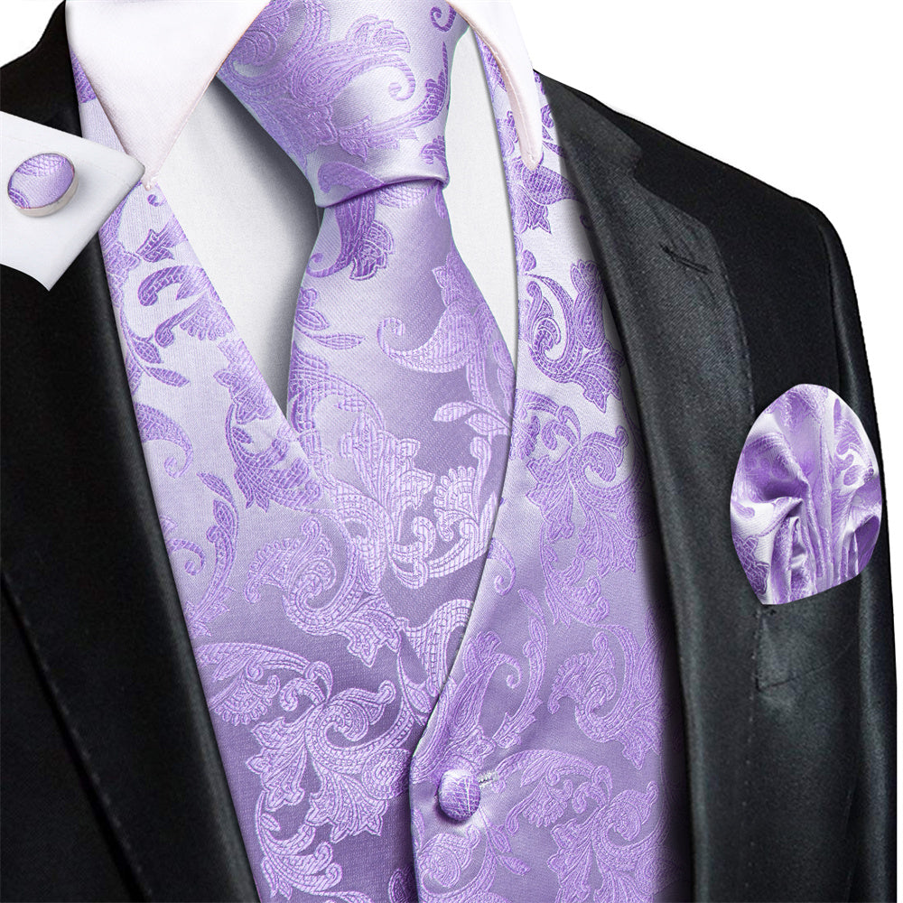 GentCrest Purple Paisley Vest Set - Image 1