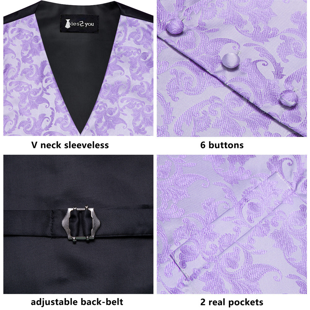 GentCrest Purple Paisley Vest Set - Image 3