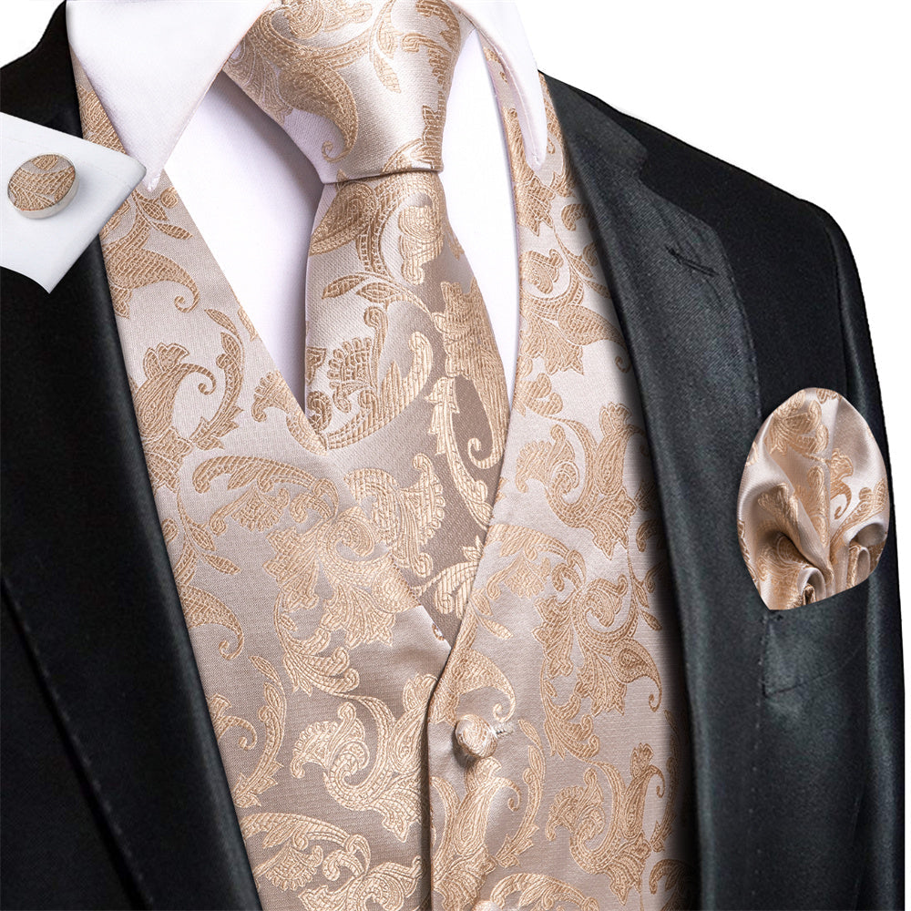 GentCrest Champagne Paisley Vest Set - Image 5