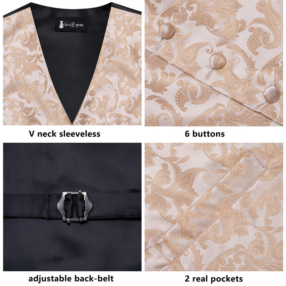 GentCrest Champagne Paisley Vest Set - Image 4
