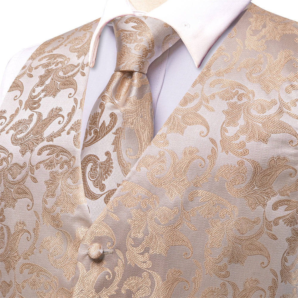 GentCrest Champagne Paisley Vest Set - Image 2