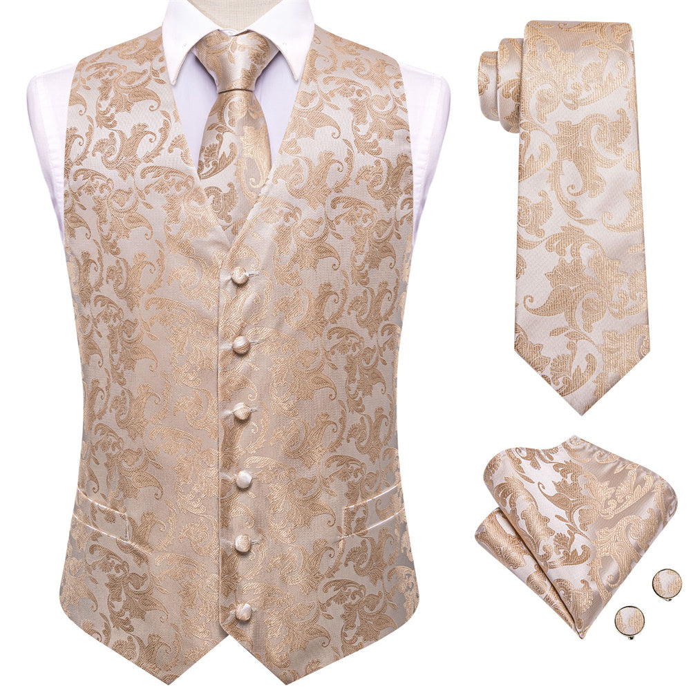 GentCrest Champagne Paisley Vest Set - Image 1