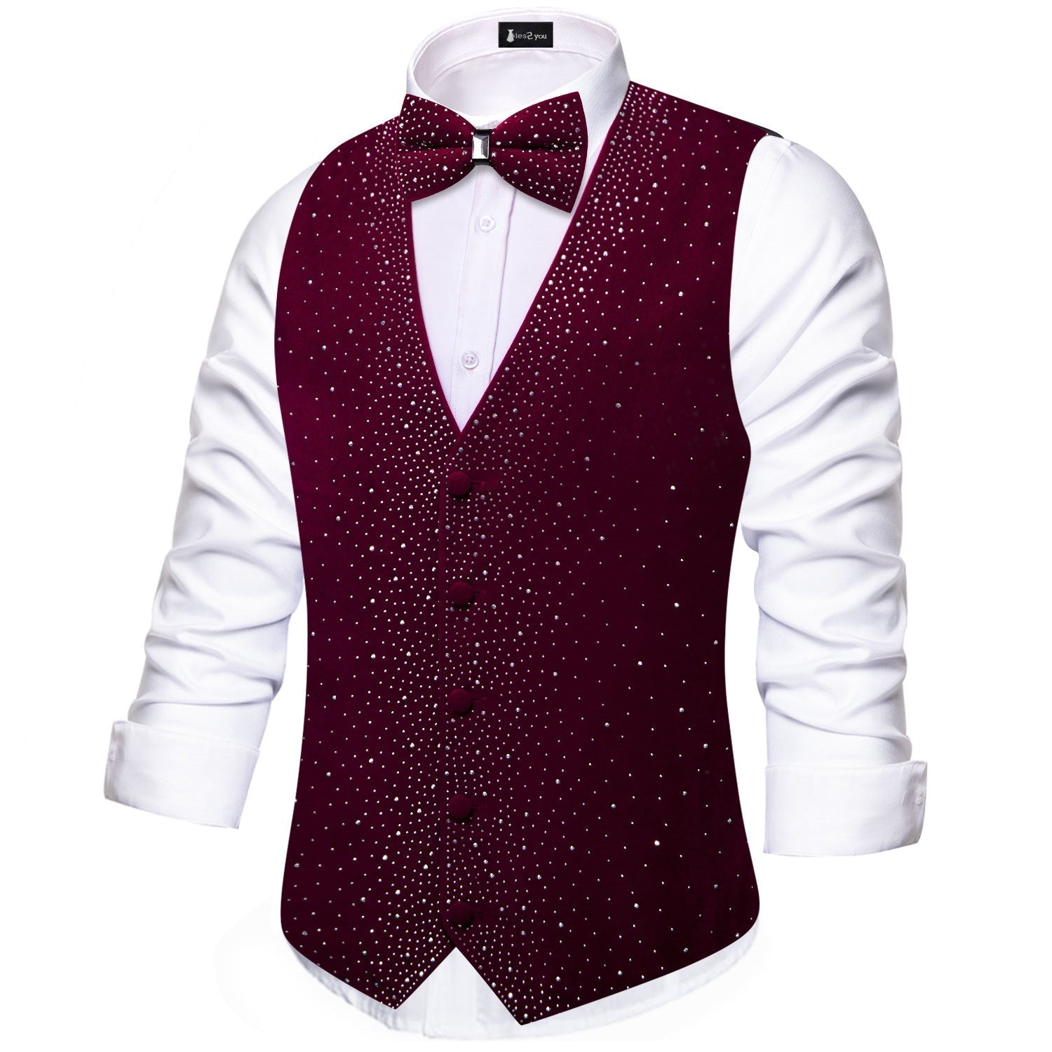 GentCrest Burgundy Solid Vest Set - Image 2