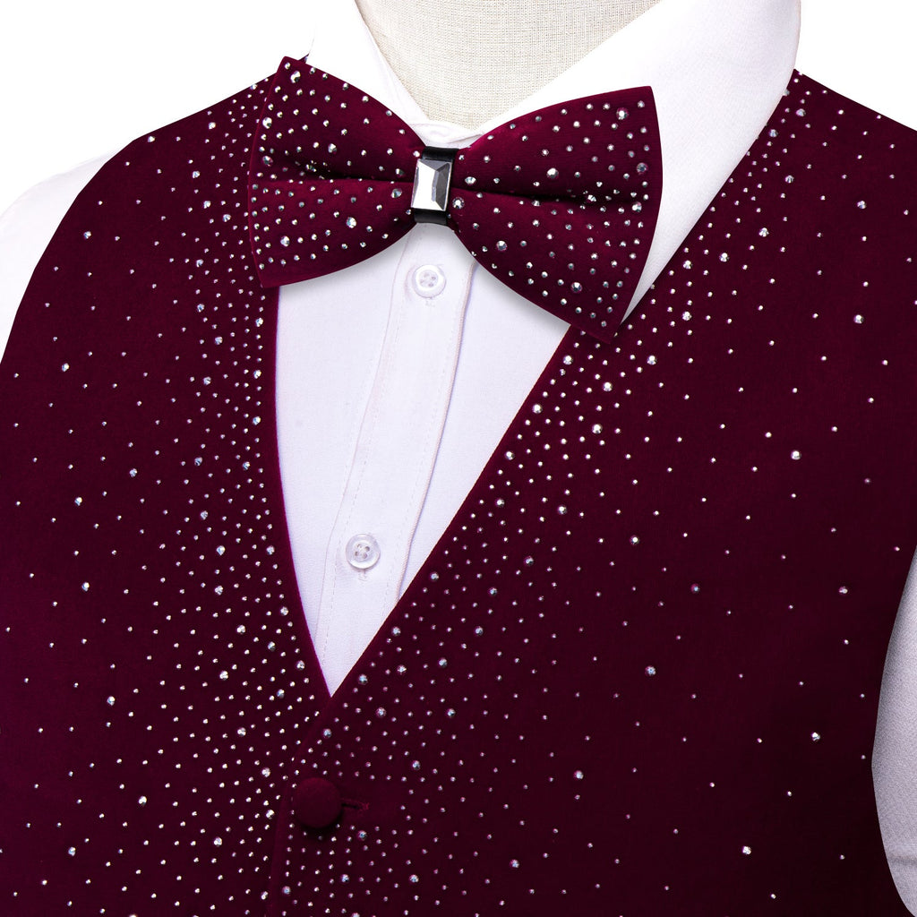 GentCrest Burgundy Solid Vest Set - Image 3