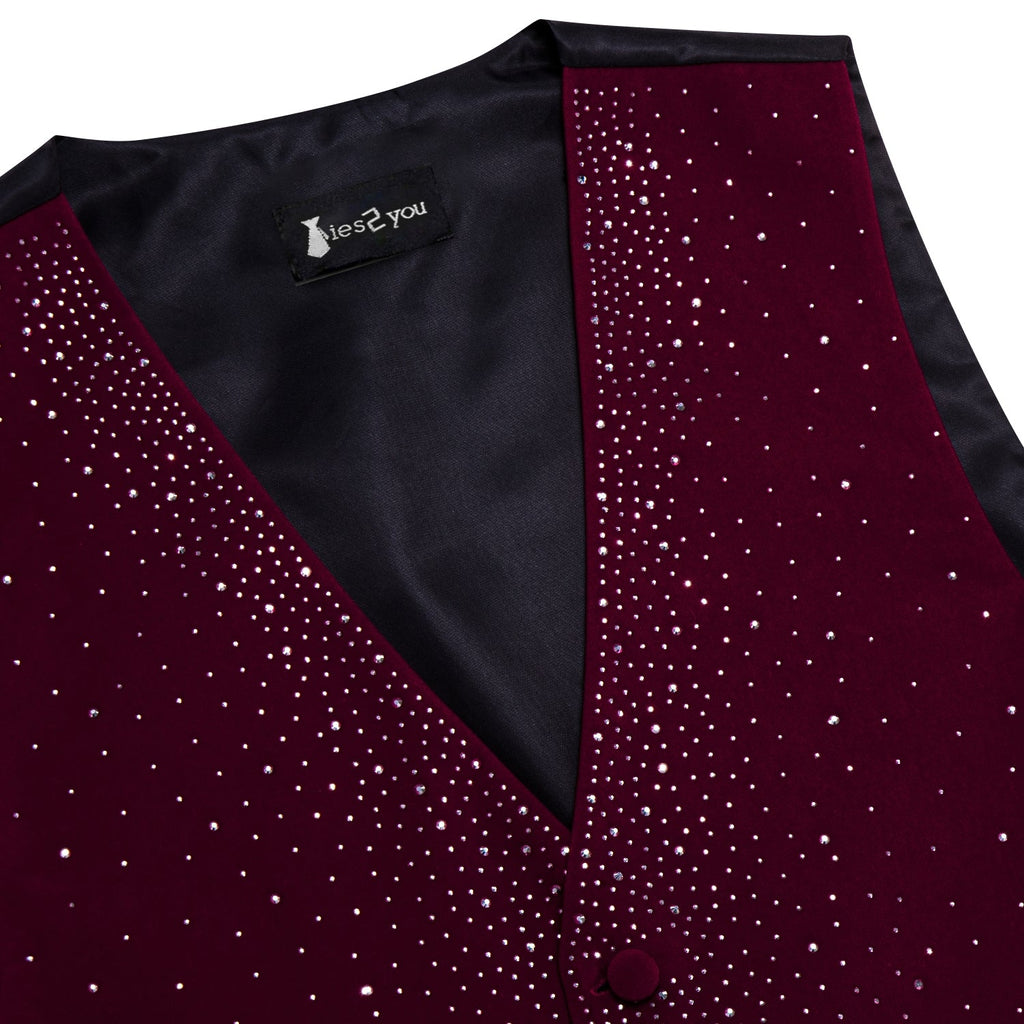 GentCrest Burgundy Solid Vest Set - Image 5