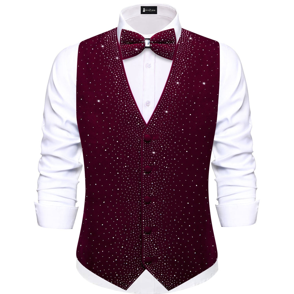 GentCrest Burgundy Solid Vest Set - Image 1